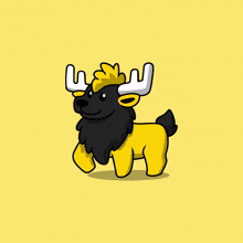 a cartoon drawing of a moose with a mask on