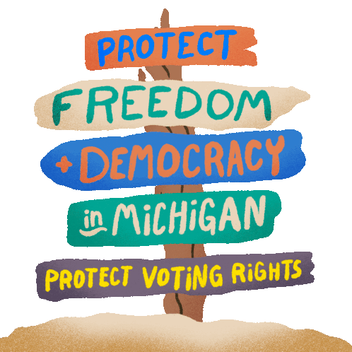 Protect Freedom And Democracy In Michigan Protect Democracy In Michigan Sticker - Protect Freedom And Democracy In Michigan Protect Democracy In Michigan Protect Freedom In Michigan Stickers