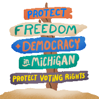 Protect Freedom And Democracy In Michigan Protect Democracy In Michigan Sticker - Protect Freedom And Democracy In Michigan Protect Democracy In Michigan Protect Freedom In Michigan Stickers