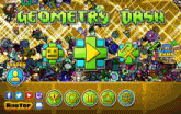 a game called geometry dash is being played on a phone