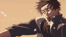 a cartoon of a man with his mouth open and snow falling around him