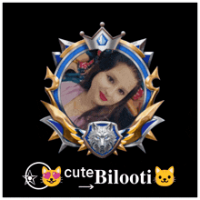 a picture of a girl in a purple frame with the name cute bilooti