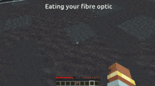 a screenshot of a video game with the words eating your fibre optic