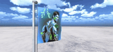 a flag with a picture of a man with a tattoo on his back