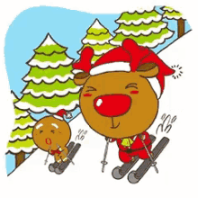 Ski Reindeer GIF - Ski Reindeer Cartoon GIFs