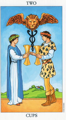2 of cups tarot upside down