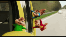 alvin and the chipmunks road trip car ride hanging on to window