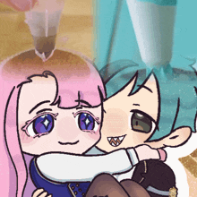 a drawing of a boy and a girl hugging