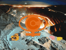 an image of a mine with a female symbol in the foreground