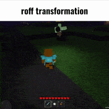 a screenshot of a video game with the words " roff transformation " at the top