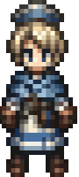 a pixel art drawing of a person wearing a hat