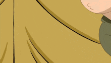 a cartoon character with brown hair and a green hood is crying