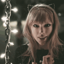 Taylor Swift Cat Ears GIF - Taylor Swift Cat Ears Lights GIFs