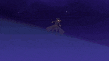 a person is standing in front of a full moon in a dark room .