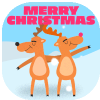 Merry Christmas Dancing Sticker - Merry Christmas Dancing Reindeer Stickers
