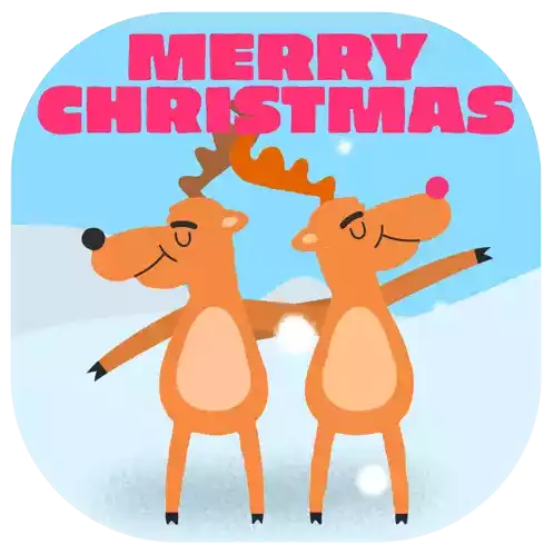 Merry Christmas Dancing Sticker - Merry Christmas Dancing Reindeer Stickers