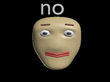 a computer generated image of a face with the words no above it