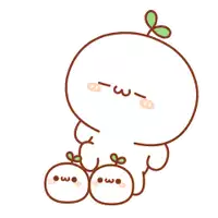 a cartoon character with a plant growing out of its head .