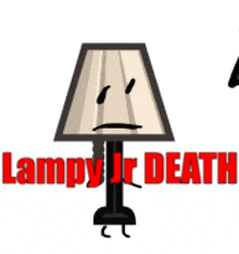 a lampy jr. death logo with a red sword