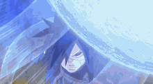 a cartoon character is surrounded by a blue sphere