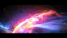 a computer generated image of a purple and orange flame