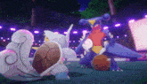 a cartoon of a turtle and a dragon playing with a basketball