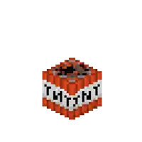 a pixel art drawing of a tnt block on a white background