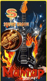 a poster with a guitar and the word mantap on the bottom