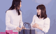 two women are standing next to each other and the words good housekeeping are on the bottom