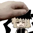 a cartoon girl is being pummeled by a hand .