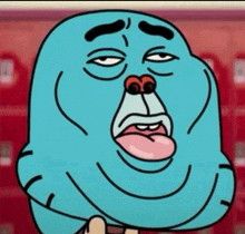 gumball from the amazing world of gumball making a funny face .