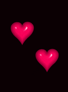 two pink hearts with lightning bolts coming out of them