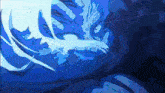 a drawing of a person 's face with a blue background and white lines