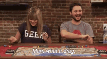 Tabletop - Formula D: Hannah Hart Makes Yet Another Pun GIF - Wil Wheaton Table Top GIFs
