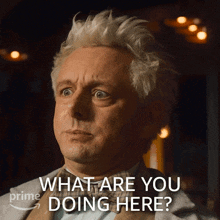 What Are You Doing Here Aziraphale GIF - What Are You Doing Here Aziraphale Michael Sheen GIFs