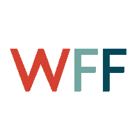 a logo for a company called wff with a red w and blue f
