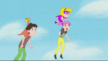 a cartoon scene with the words storyboarded by su jen buchem heather gregersen