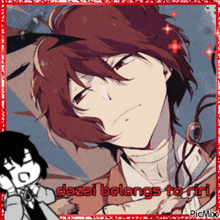 a picture of a boy with the words dezai belongs to girl on the bottom