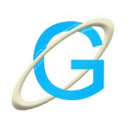 the letter g is surrounded by a purple and green ring