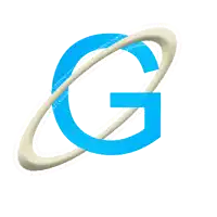 the letter g is surrounded by a purple and green ring