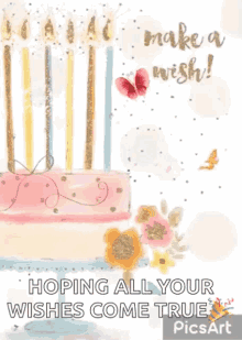 happy birthday cake make a wish all wishes come true