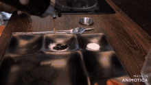 a video of a person preparing food with the words made in animatica at the bottom