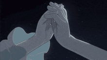 a couple of hands holding each other on a pink background
