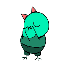 jared d weiss sticker greenish bird cute praying