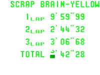 a screen that says scrap brain-yellow on it in green