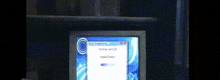 a computer monitor with a blue screen that says ' testing ' on it
