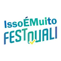 a logo for isso muito festquali with a check mark