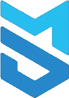 a blue and white logo with the letter s on it