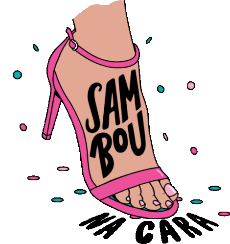 High Heel Stomps With Caption I'M At The Top In Portuguese Sticker - Say What You Mean Google Stickers