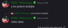 a screenshot of a text conversation between mod and motorexyz